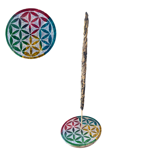 FLOWER OF LIFE SOAPSTONE INCENSE HOLDER
