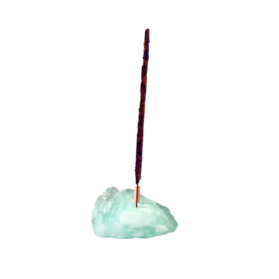 Green Flourite Crystal Incense Holder