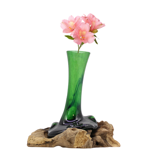 Indonesian Recycled Beer Bottle Glass Vase