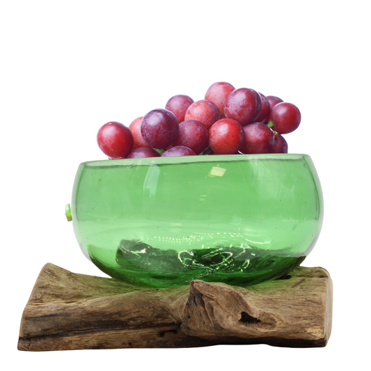 Indonesian Recycled Beer Bottle Glass Bowl