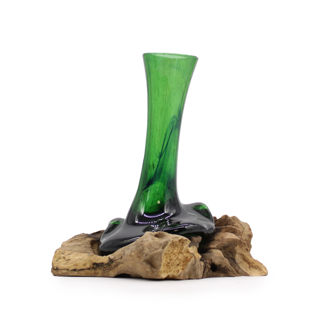 Indonesian Recycled Beer Bottle Glass Vase