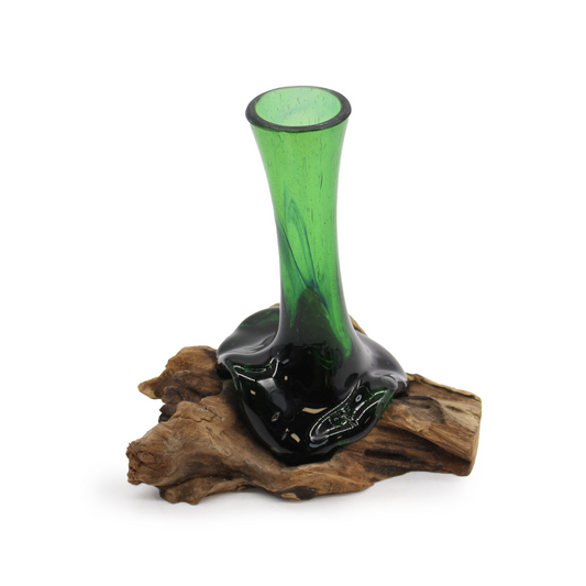 Indonesian Recycled Beer Bottle Glass Vase