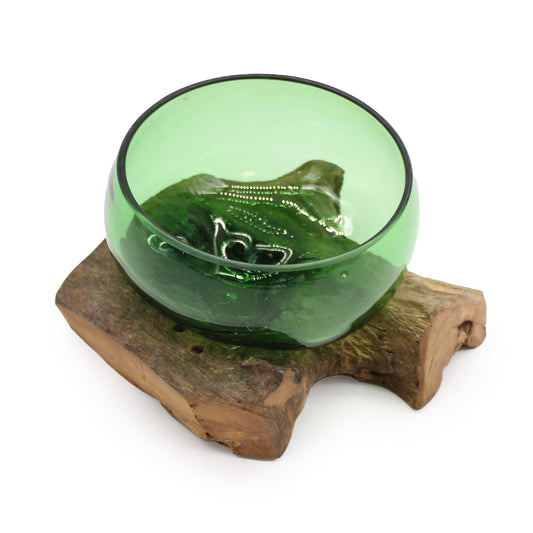 Indonesian Recycled Beer Bottle Glass Bowl