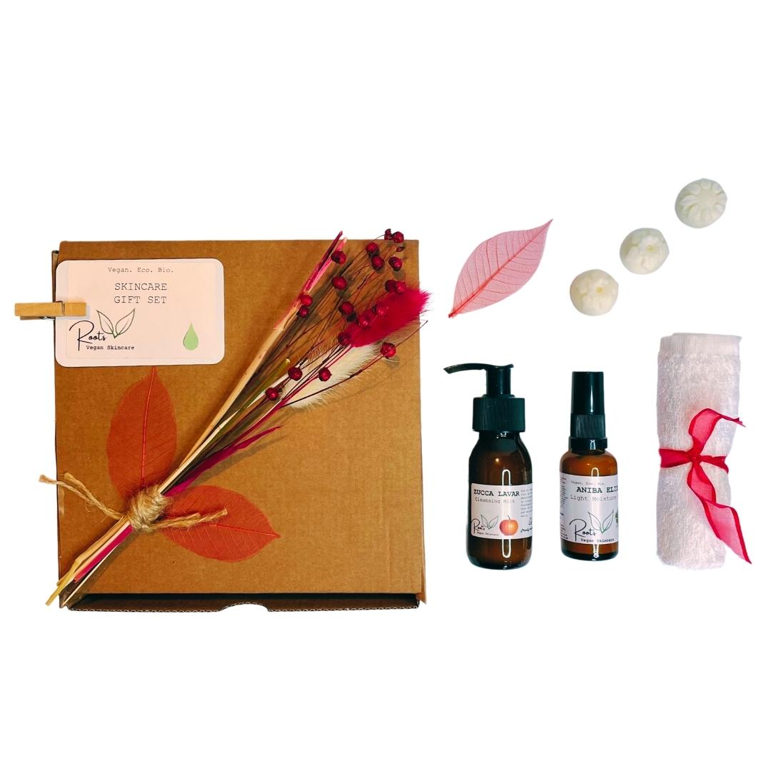 Essentials Facial Gift Set. Vegan skincare gift set. Roots Vegan Skincare
