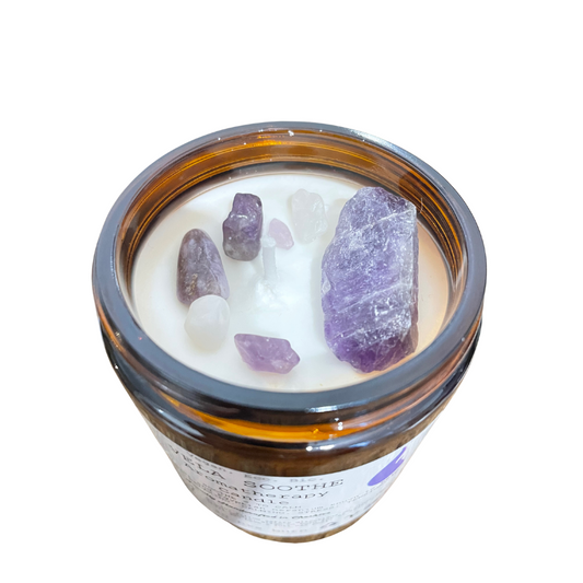 Vela Soothe Crystal Essential Oil Candle