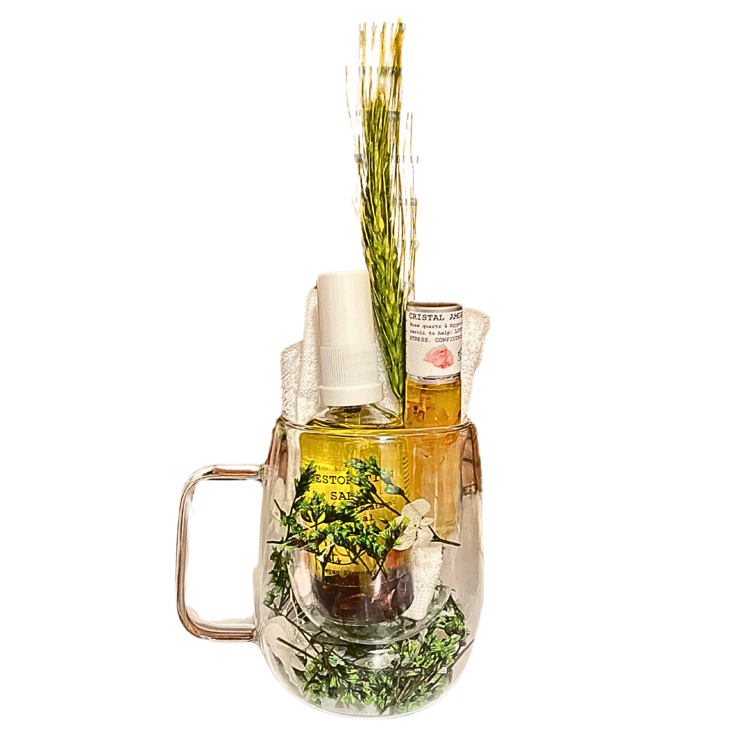 Cristal Glass Flower Mug Verde